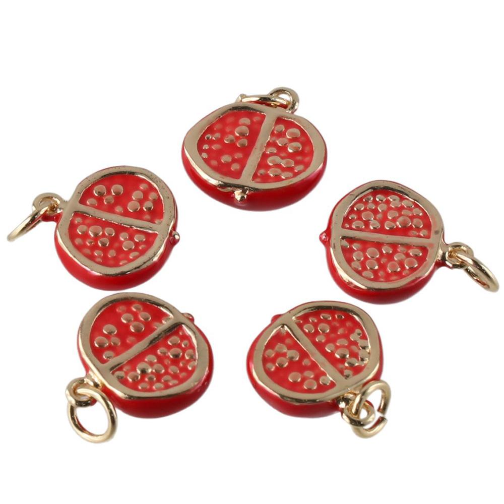 

4,8*12,7*12 мм 18-каратное золото позолоченные подвески с гранатом латунные мини-подвески с гранатом для еды для альбома