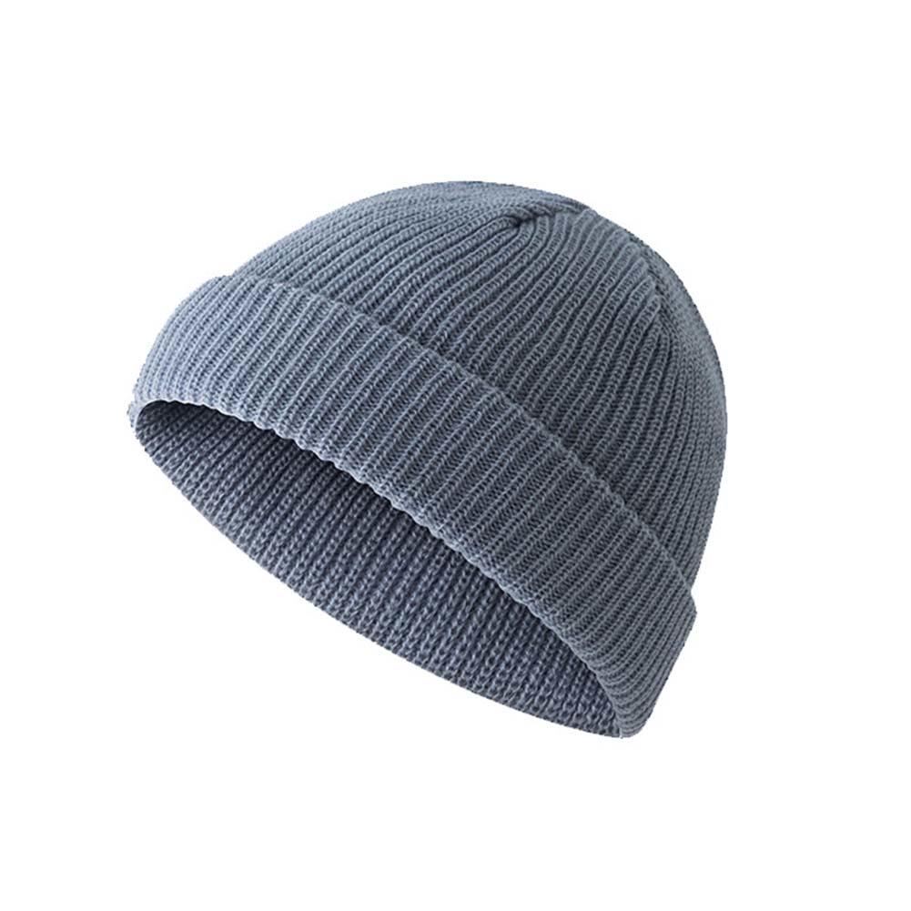 Unisex Solid Color Knitted Beanie Hat 