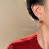 Red Snake Year Drop Earring Heart Ear Jewelry Accessories Creative New Year Earrings  Party