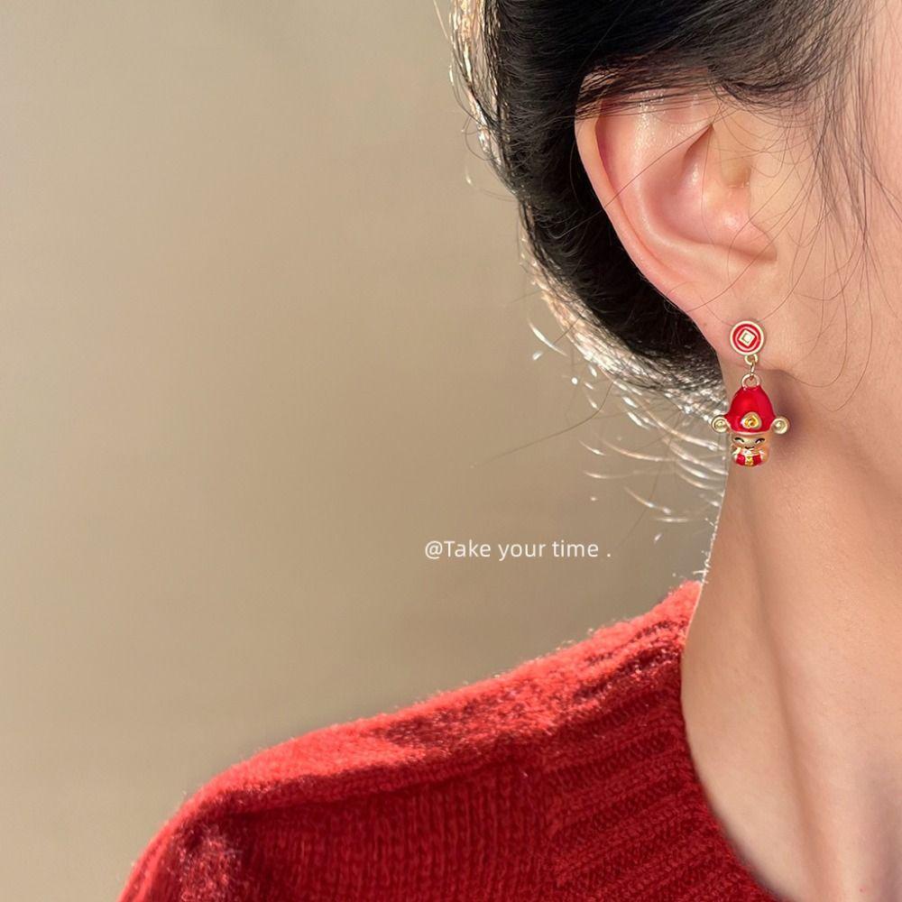 Heart Snake Year Drop Earring Chinese Style Ear Jewelry Accessories New Year Earrings  Girls Gift