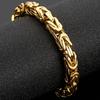 Hiphop Chain Bracelets For Men Never Fade Gold Color Stainless Steel Bracelet Manly Wrist 8.66" Classic Mens Jewellery Accessories