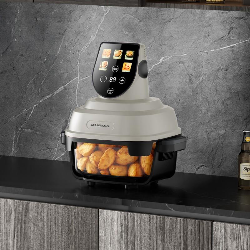 Schneider - Crispi - Gold - Beige - Panorama-Heißluftfritteuse - 1500 W - 2 Glastabletts