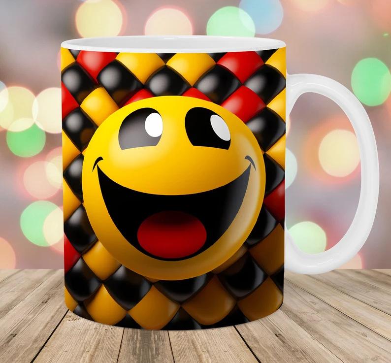3D Emoji Smiley Ceramic Coffee Mug Tea Cup Funny Face Smiley