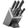Vier Sterne Knife Set with Self-sharpening Block, 7 Pieces, Grey (35148-507-0)