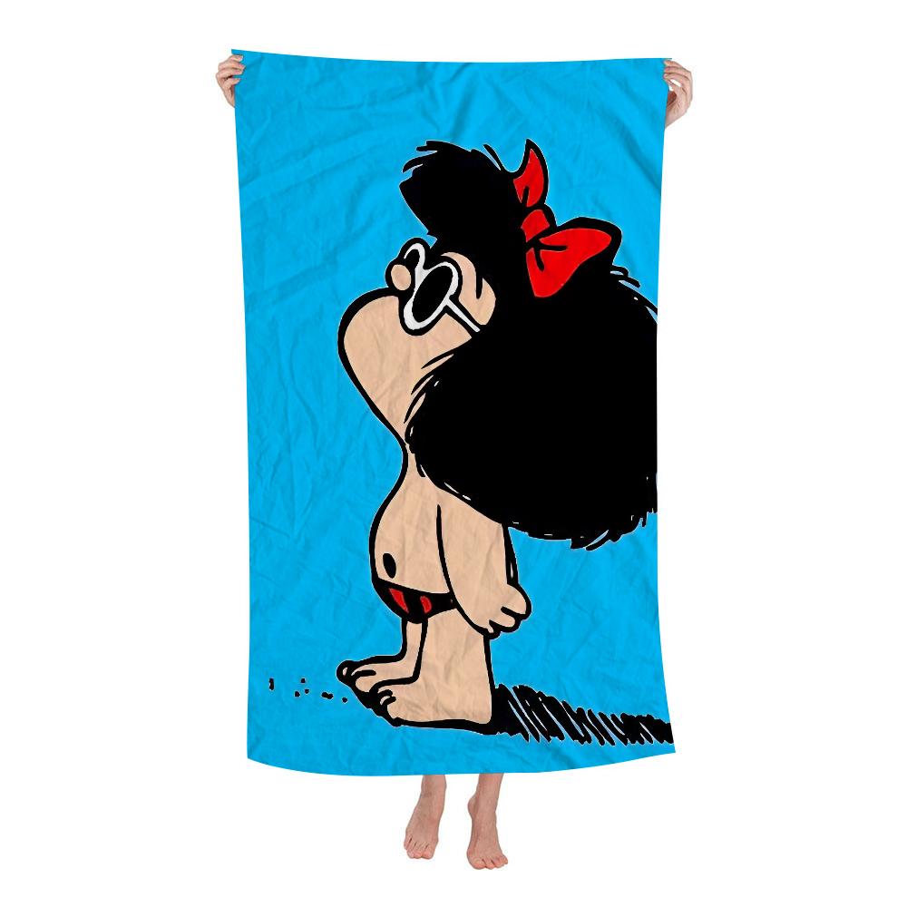 Argentina Quino Mafalda Girl Big Microfiber Beach Towels Quick Dry Towel Sand Beach Towels Pool Towel for Travel Swim Pool Yoga