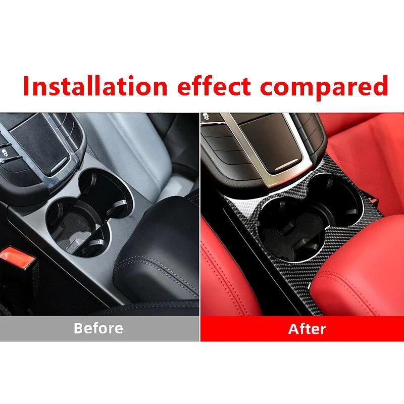 Panel Dekoracyjny Gniazda na Kubek Konsoli Środkowej Pokrywa Dekoracyjna Naklejki Samochodowe z Włókna Węglowego Do 2014- Porsche Macan Akcesoria Wewnętrzne