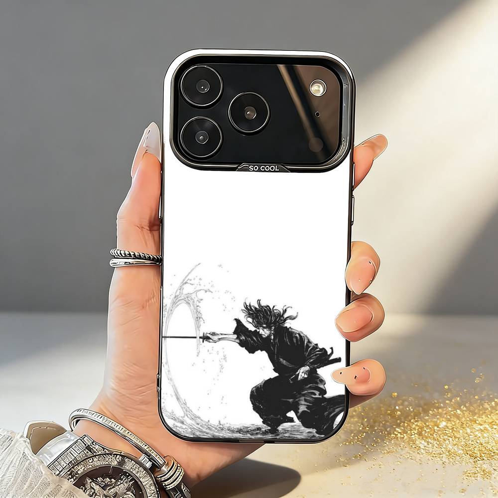 Vagabond M-Miyamoto M-Musashi Phone Case For iPhone17 16 15 14 13 12 Pro Max Grey Black Matte Laser Metallic Aurora Funda
