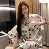 Factory Goods 1011 Short-sleeved New Cotton Yarn Pajamas Women's Douyin Fashion Cartoon Internet Celebrity Fashion Loungewear