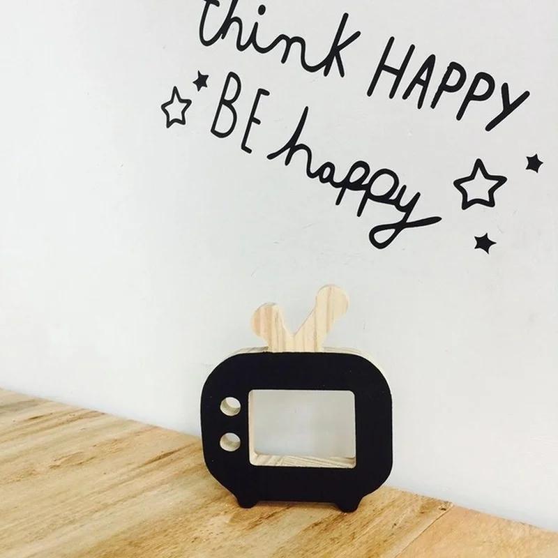 New Home Decoration Crafts Statue Wooden TV Set Toys Modeling Decor Creative Christmas Kid's Children Room Decor Toys Props Gift