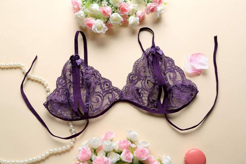 Underwear for Sexy Babydoll Sexy Perforated Sexy Sexy Open Crotch Purple [HiSexy] Women, Lingerie, Shorts, Lingerie, Perforated, Underwear, Shorts,