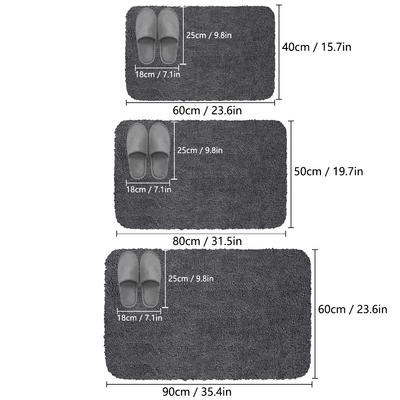 Long Hair Absorbent Bathroom Mat Furry Shower Room Foot Wiping Mat Toilet Non-slip Mat Entrance Mat
