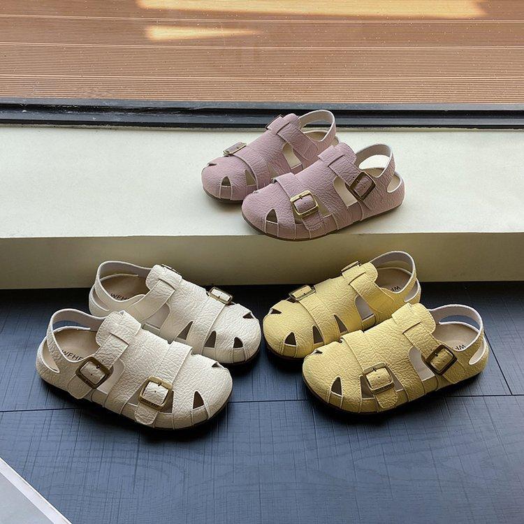 Baotou Sandals Women's 2025 New Summer with Skirt Woven Breathable Hollow Boken Shoes Pig Cage Roman Shoes