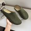 Big Size 38-46 Slides Sandals Men Open Back Casual Shoes Mules Suede Leather Backless Loafers Slippers Half Shoes Slip On Flats