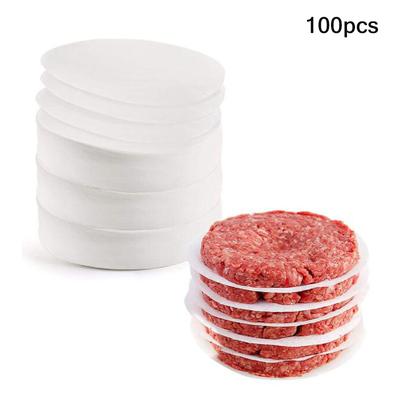 100 ks 11 cm okrúhly papier na mäso na hamburgery, papier na odsávanie oleja, plech do rúry/grilu, papier na oddeľovanie fašírok, kuchynské náradie