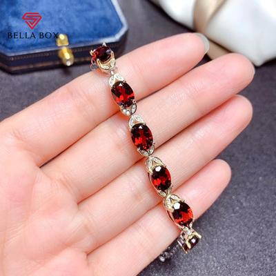 Nouveau Bracelet à bijoux couleur Zircon rouge pour femmes, bijoux à main à la mode