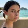 Gold Large Stud Earrings Imitation Geometric Exaggerated Earrings  Party Accessories