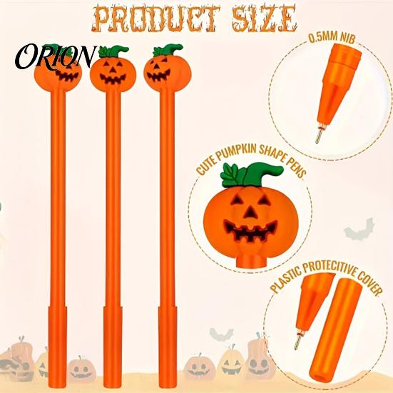 Długopisy na prezent świąteczny 10 szt. Długopisy żelowe na Halloween, Uroczy topper z twarzą dyni, Cienkopis 0,5 mm, czarny, do biura, szkoły, artykułów papierniczych, dla dzieci