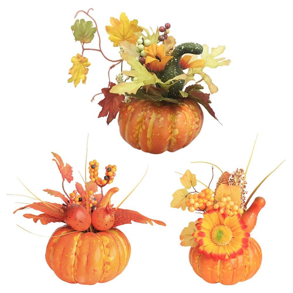 Party Thanksgiving Faux Pumpkins Lifelike Maple Leaves Halloween Decoration Artificial Vegetables