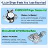 Professional Dryer Thermal Cut Off Fuse Kit 6931EL3001F High Limit Thermostat and Thermal Fuse Electric Dryer Fuse Part
