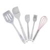 5pcs Cooking Kitchen Tools Household Food Grade Silicone Mini Baking Scraper Oil Brush Egg Beater Food Clip Baking Tool Set