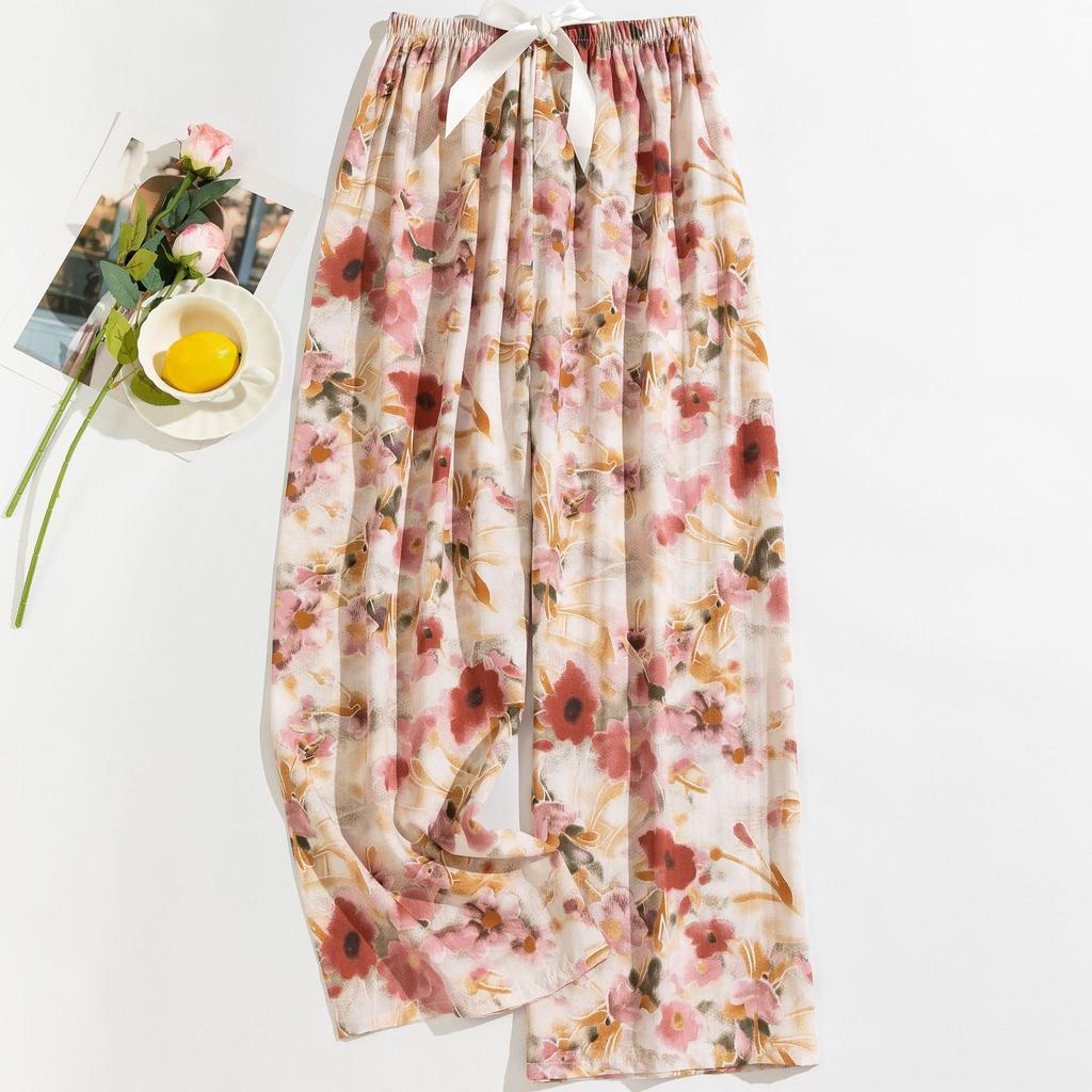Cotton Silk Pajama Pants for Women, New Summer Style, Thin Cotton Casual Pants, Can Be Worn Outside, Large Size Home Pants