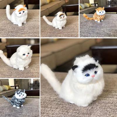 Simulierte Katzen, Dicke Katze Fellhandwerk, Miauende Katze Ornamente, Plüschtiere für Kinder, Tiermodelle