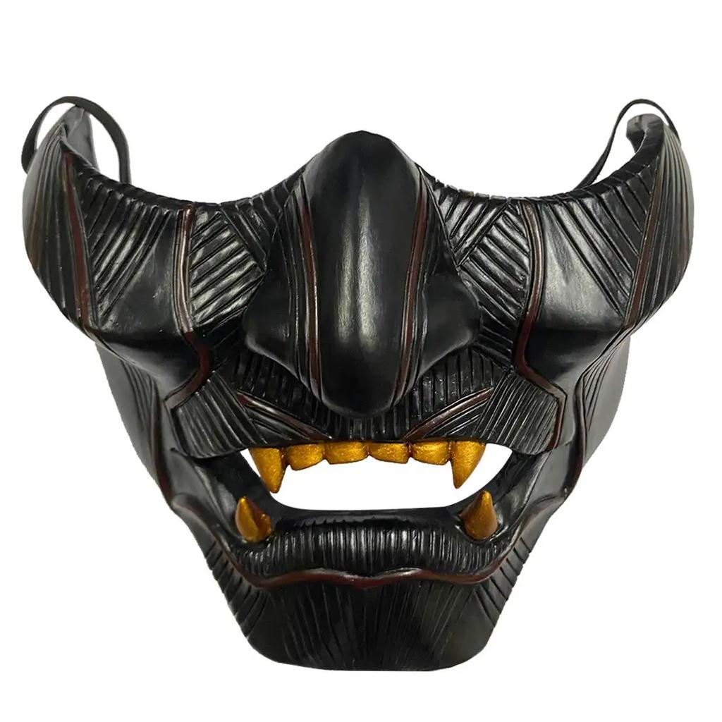 Ghost of Tsushima Mask Jin Sakai Cosplay Halvansikte Samurajkrigare Ansikte Rekvisita Halloween Hannya Mask Dekoration Festrekvisita Harts
