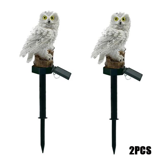 Lumières Solaires Extérieures Lampes de Jardin LED Hibou Alimentées par l'Énergie Solaire Lampes Pelouse Animal Hibou Lampe Solaire Étanche pour Décoration de Noël
