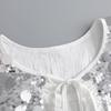 Sophisticated Sparkling Sequins Cape False Collar Elegant Pleated Ruffled Layering Shawl Clothing Accessory for Dress