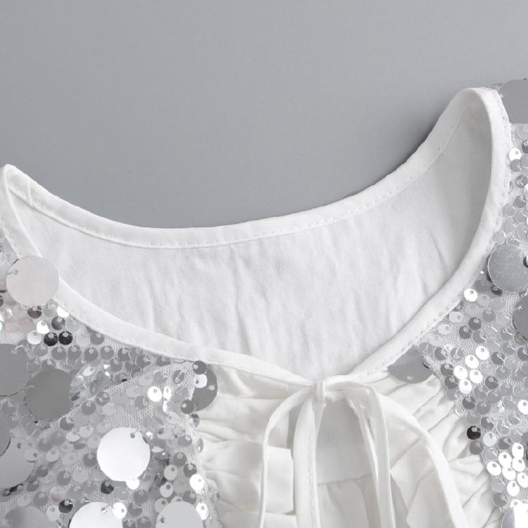 Sophisticated Sparkling Sequins Cape False Collar Elegant Pleated Ruffled Layering Shawl Clothing Accessory for Dress