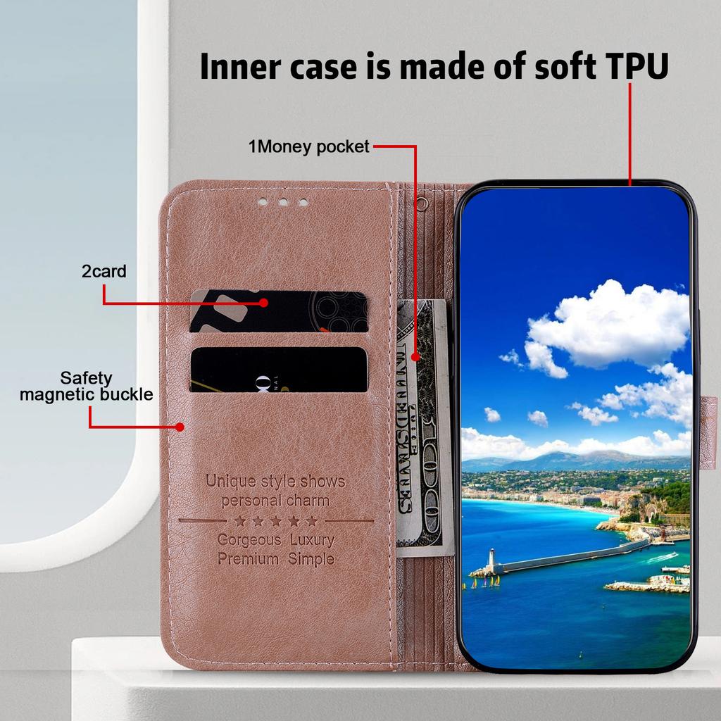 For Samsung Galaxy S24 Case Magnetic Clasp Leather Phone Cover