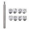 8-in-1 Leather Punch Set: Single Handle w/ Interchangeable Design Dies (8pcs Patterns)