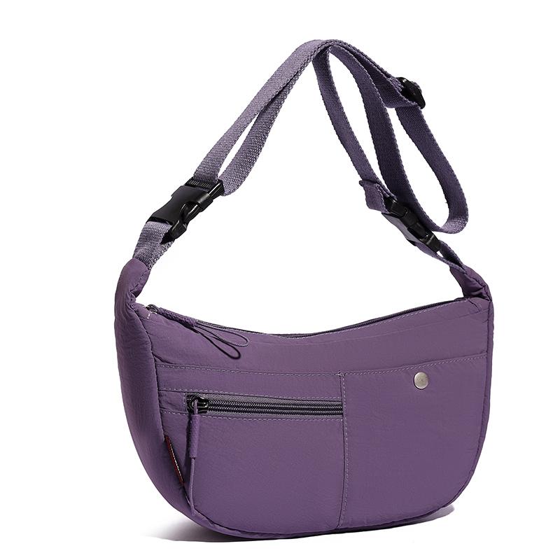 Lightweight Nylon Crescent Crossbody Bag Casual Shoulder Purse