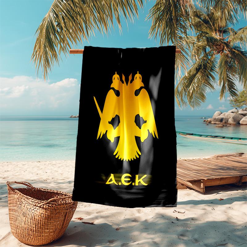 Proof Beach Towel with AEK FC LOGO Pattern - Soft,absorbent,quick-drying,machine Washable - Perfect for Swimming,camping,bathing