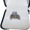 Soft and Versatile Line Ring Zircon Diamond Set Wedding Ring