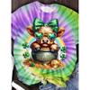 T-shirt da donna grafica ombré animale casual manica corta girocollo regular top stampa quotidiana arcobaleno estivo abbigliamento da donna