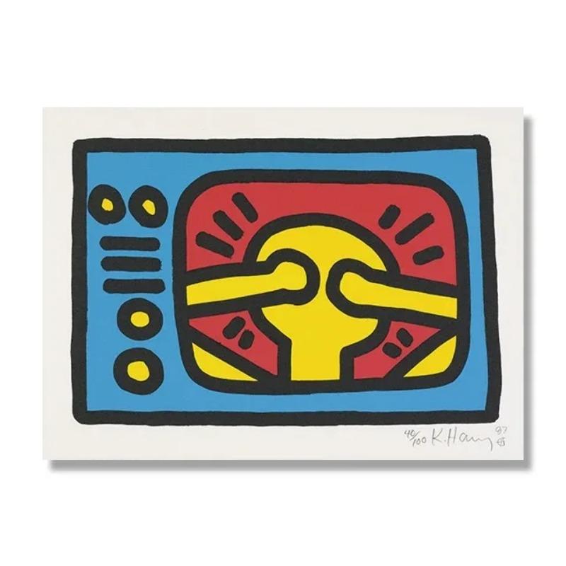 Abstract Keith Artwork Funny Dancer Clown Wall Art Canvas Painting  Nordic Posters and Prints for Living Room Decor  Modern Wall
