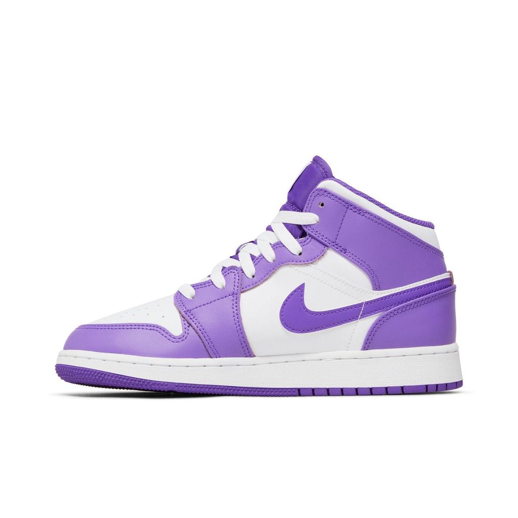 Air Jordan 1 Mid Grade School 'Purple Venom' (Unisex) Purple Venom / White Kids' Basketball Shoes DQ8423 511
