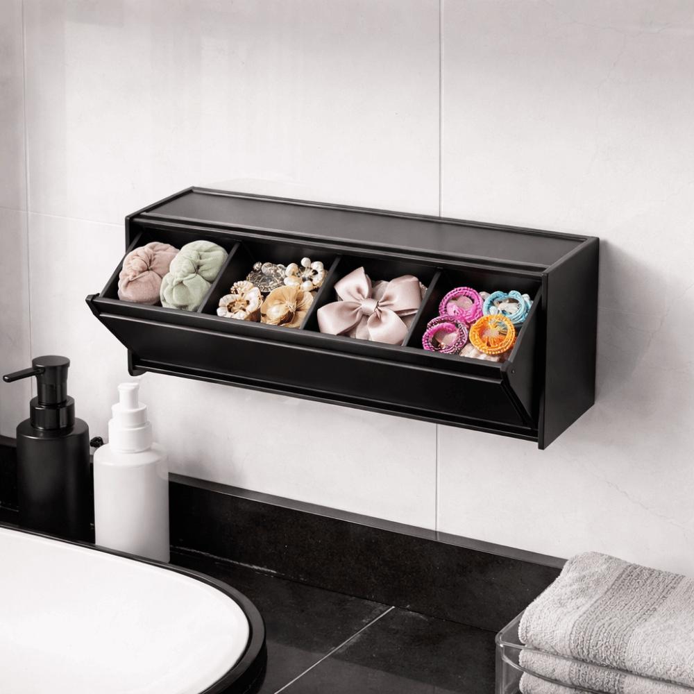 Plastic Magnetic Refrigerator Storage Box Wall Mounted Side Hanging Storage Rack Bathroom