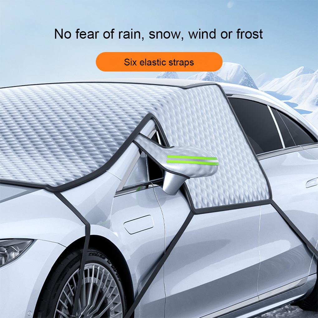 Universal Winter Outdoor Snowproof Windshield Cover Car Snow Shield Anti-Frost Windproof Strap for SUV Sedan