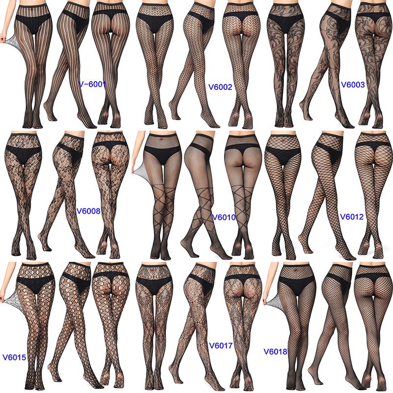 Frauen Jacquard Strumpfhosen Fischernetz Strümpfe Elastische Spandex Spitze Socken Atmungsaktive Seide