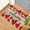 Red Love Welcome Entry Door Mat Water Absorbent Non Slip Wear Resistant Entrance Decorative Carpet Home Decoration
