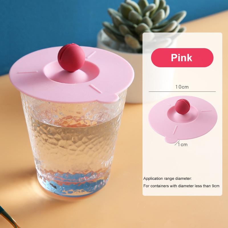 Cup Cover Non-toxic Silicone Round Universal Water Cup Lid Anti-dust Coffee Mug Sealed Cap With Spoon Holder Heat-Resistant Lid