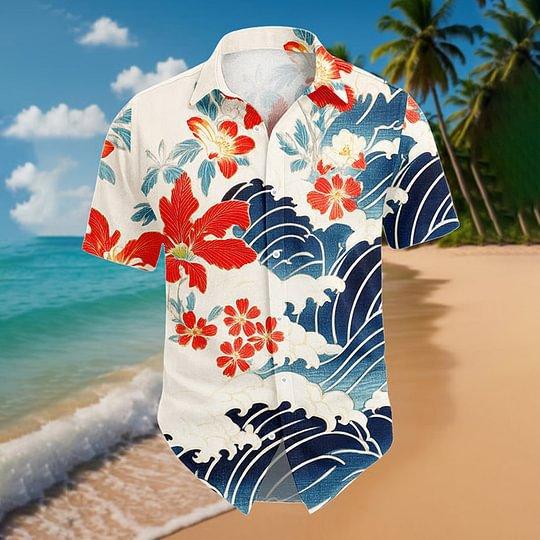 Summer New Hawaiian Shirt Men's Digital Printing Short Sleeve Source Factory One Piece Is Versatile