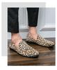 Nowe buty męskie skórzane buty casualowe trend uliczny panterka wsuwane mokasyny duży rozmiar