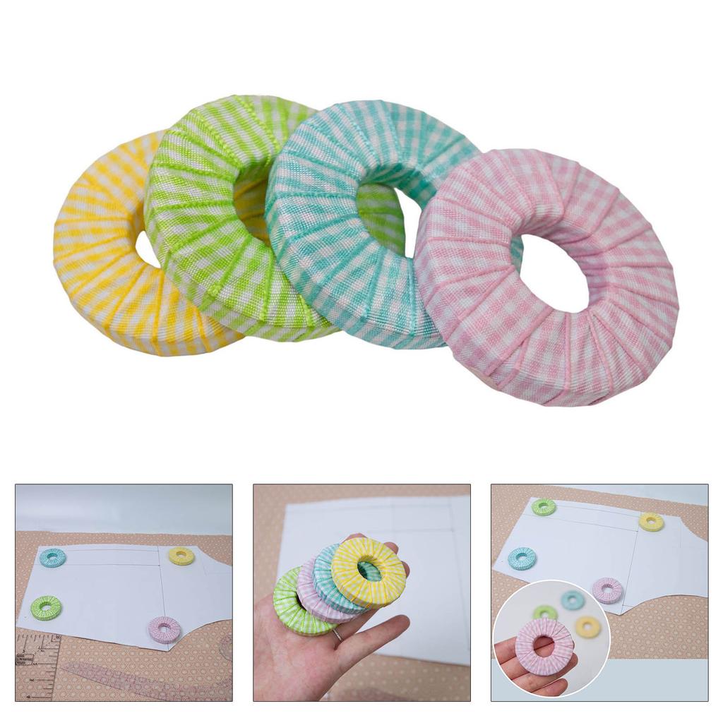 4 Pezzi Pesi in Metallo con Motivo Tessuto Rotondi Pesi da Cucito Pesi per Taglio Tessuto Pesi per Creazione Modelli e Taglio Campioni