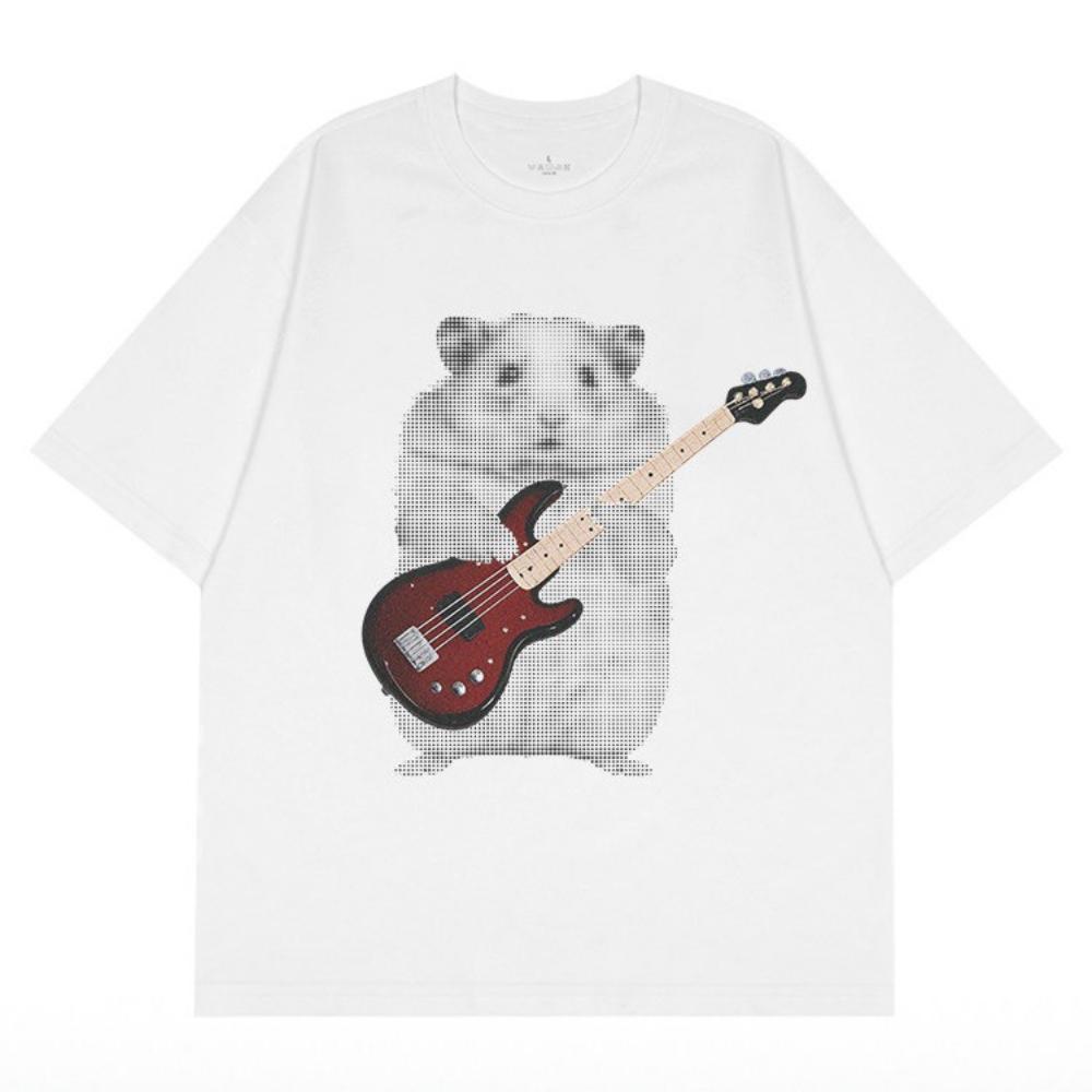 Punk Hamster Graphic T Shirt Summer Unisex Unisex Unisex Rock Music American Streetwear Y2k Hip Hop Casual Tee Tops