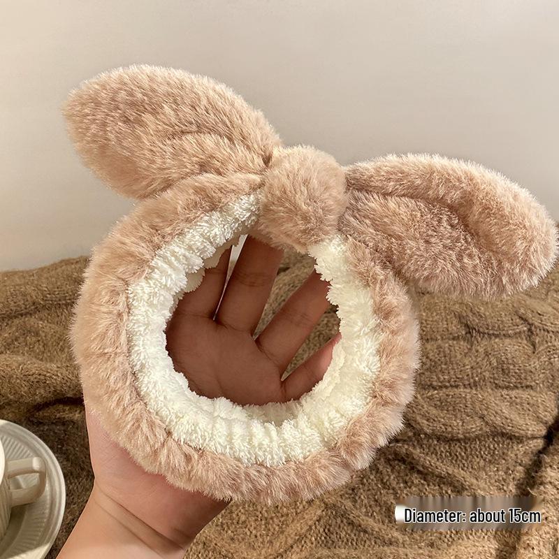 2024 Cute Cartoon Plush Headband for Women - Makeup, Hair Clip & Tie