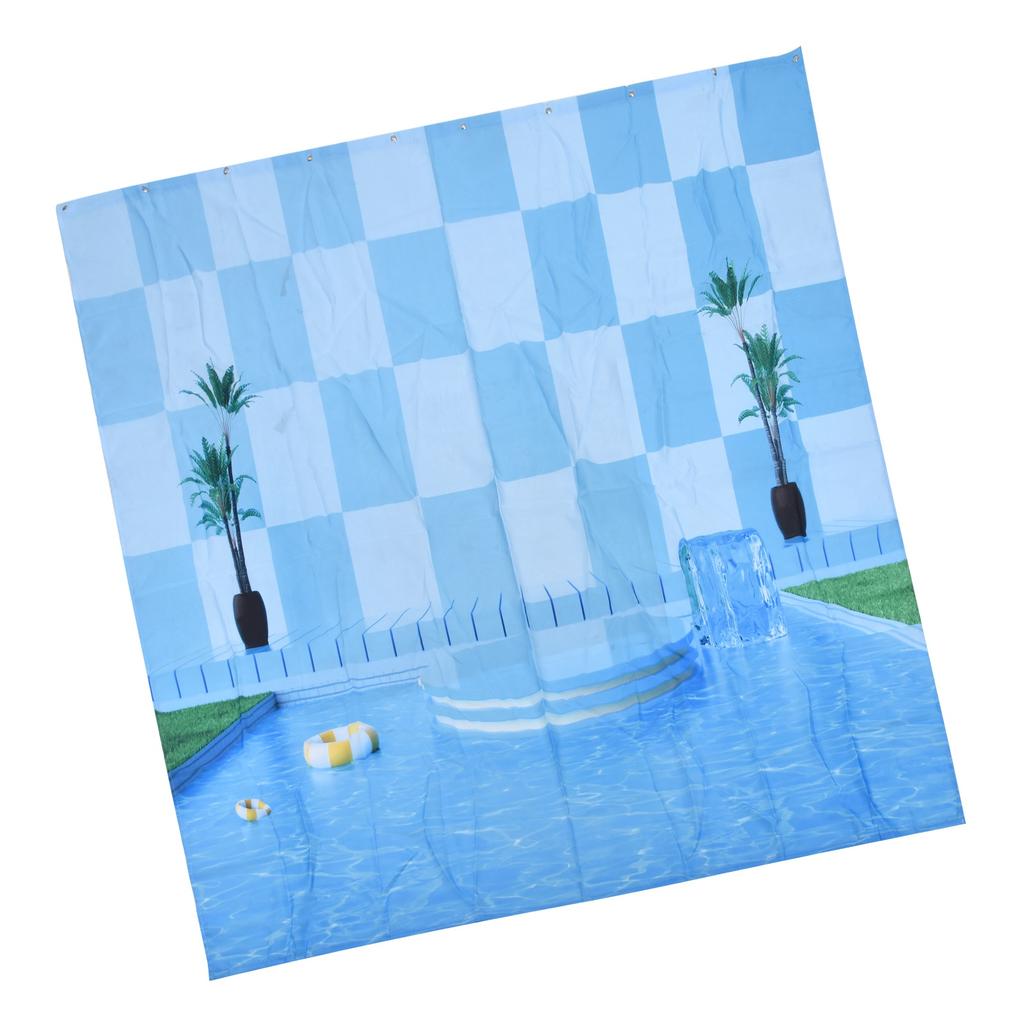Shower Curtain Waterproof Polyester Decorative Curtain with 12pcs Hook for Bathroom Home Decoration