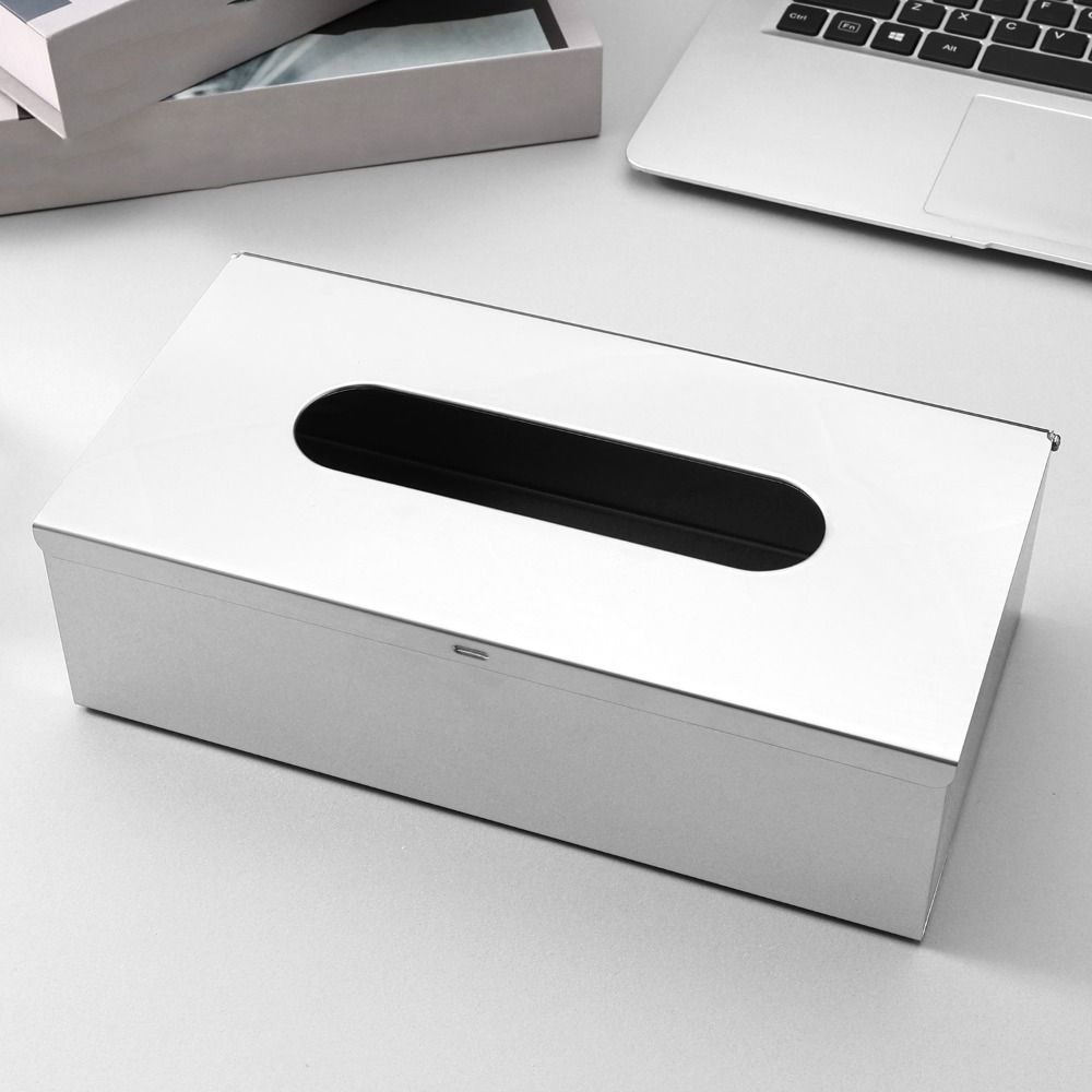 Wandmontierte Edelstahl-Taschentücherbox Rechteckige Papiertuchbox Tischpapierbehälter Küche